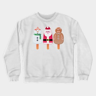 Christmas Snowman, Santa And Gingerbread Man Crewneck Sweatshirt